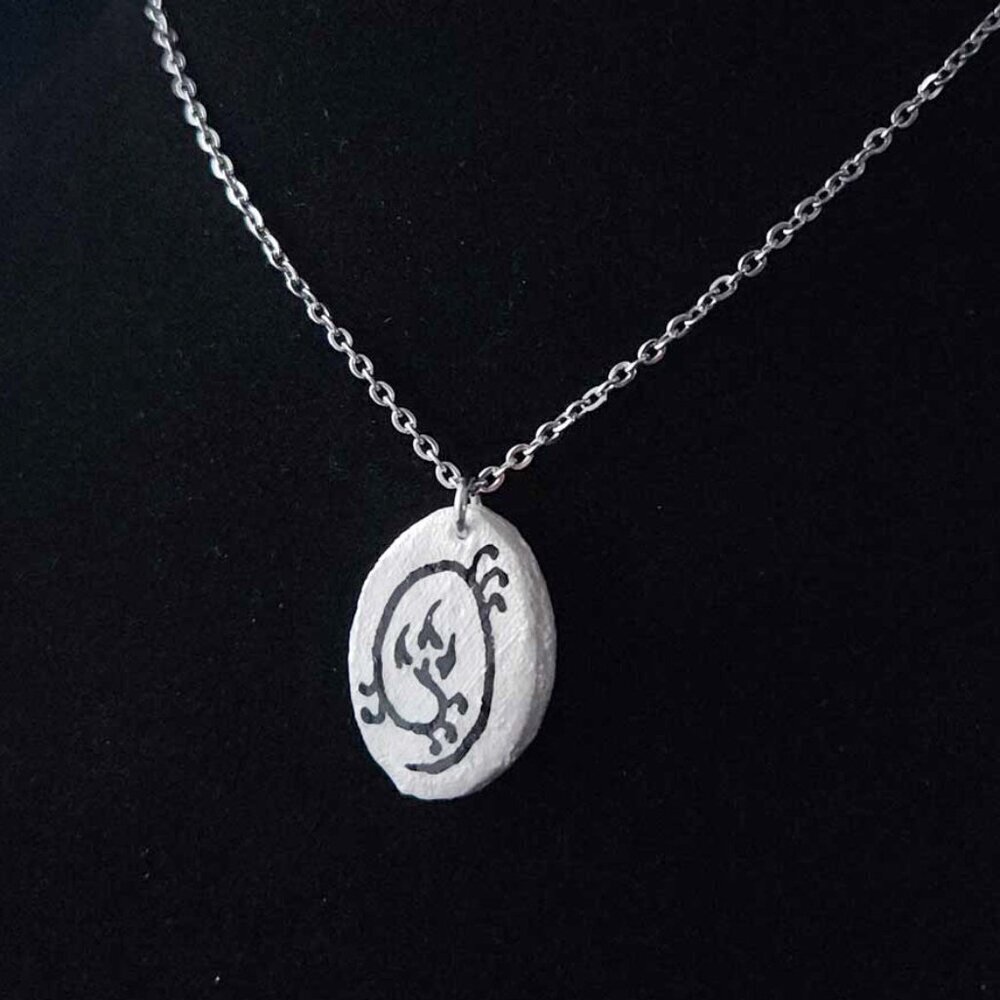 Iridescent Victorian Gothic floral necklace with a small silver chain